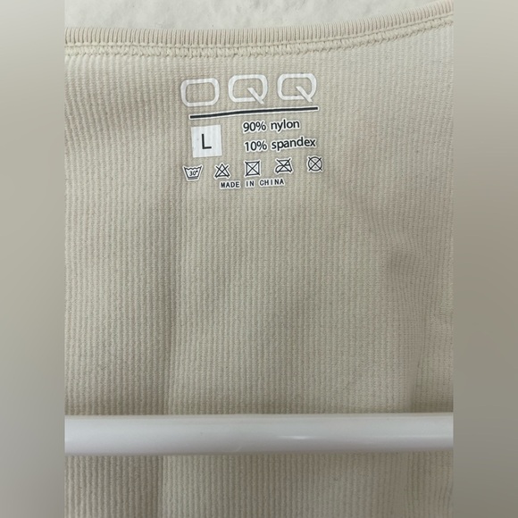 OQQ Ribbed Square Neck Sleeveless Tank Top Bodysuit, Cherry Print; size L - Picture 5 of 7